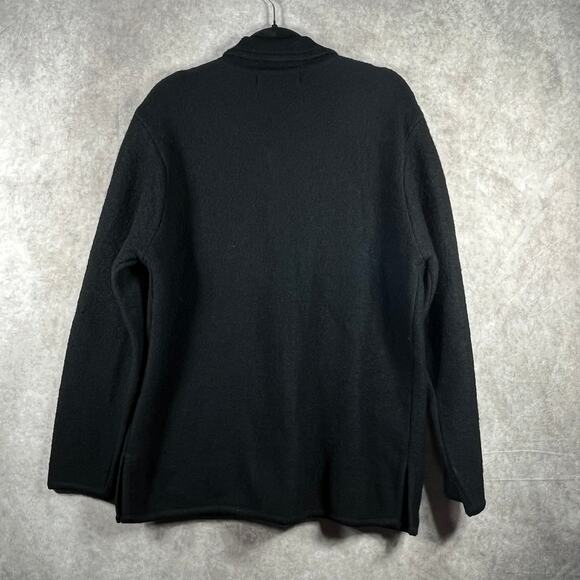Appleseeds Cardigan Sweater Womens Large Black Wool Knit Button Front Pockets‎ - Picture 6 of 10